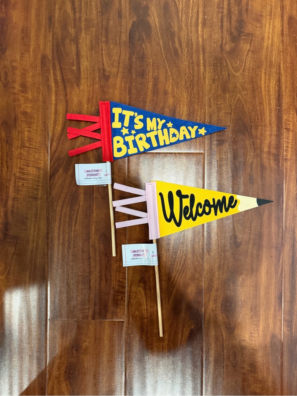 New 2026 Target Bullseye Pencil “Welcome” & “Happy Birthday” Felt Pennant Flag